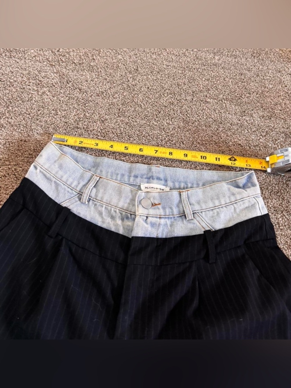 Mimosa Layered Denim / Pinstripe Dress Pants - Picture 4 of 7